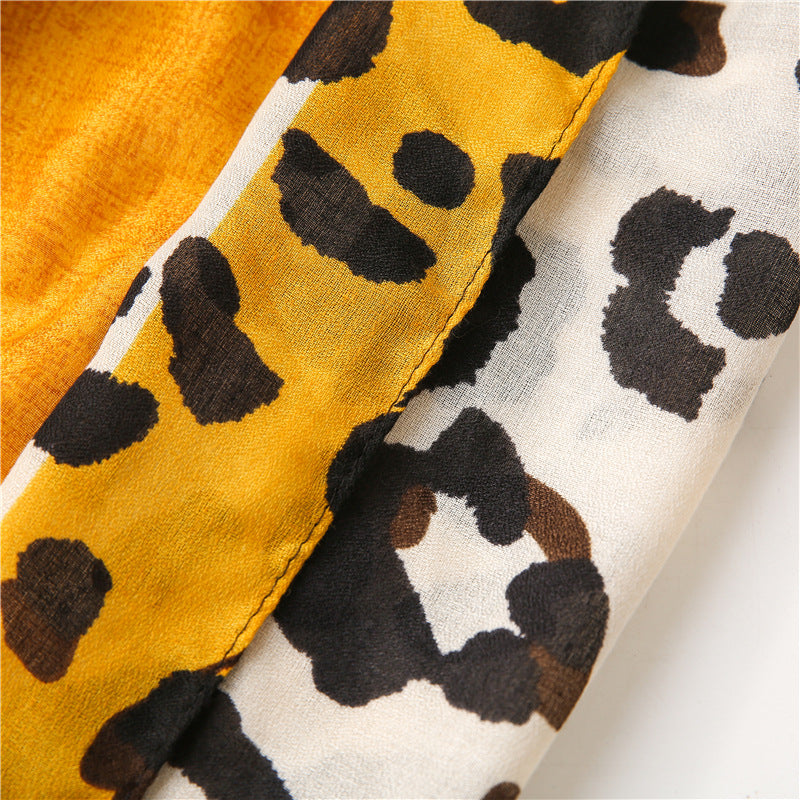 Lightweight Leopard Print Scarf Shawl Women N6H253