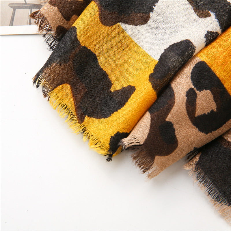 Lightweight Leopard Print Scarf Shawl Women N6H253