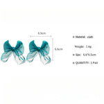 Load image into Gallery viewer, Lace Bow Studs Fabric Minimalist Featherweight S5P074