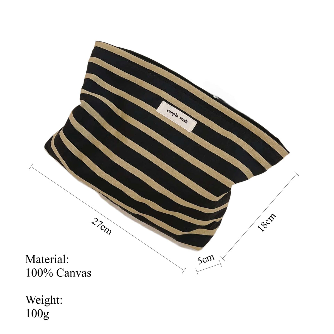 Contrast Stripe Canvas Zipper Organizer Horizontal S5P362