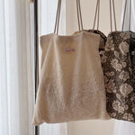Load image into Gallery viewer, Vintage Cotton Lace Shoulder Bag Canvas Leopard N6F170