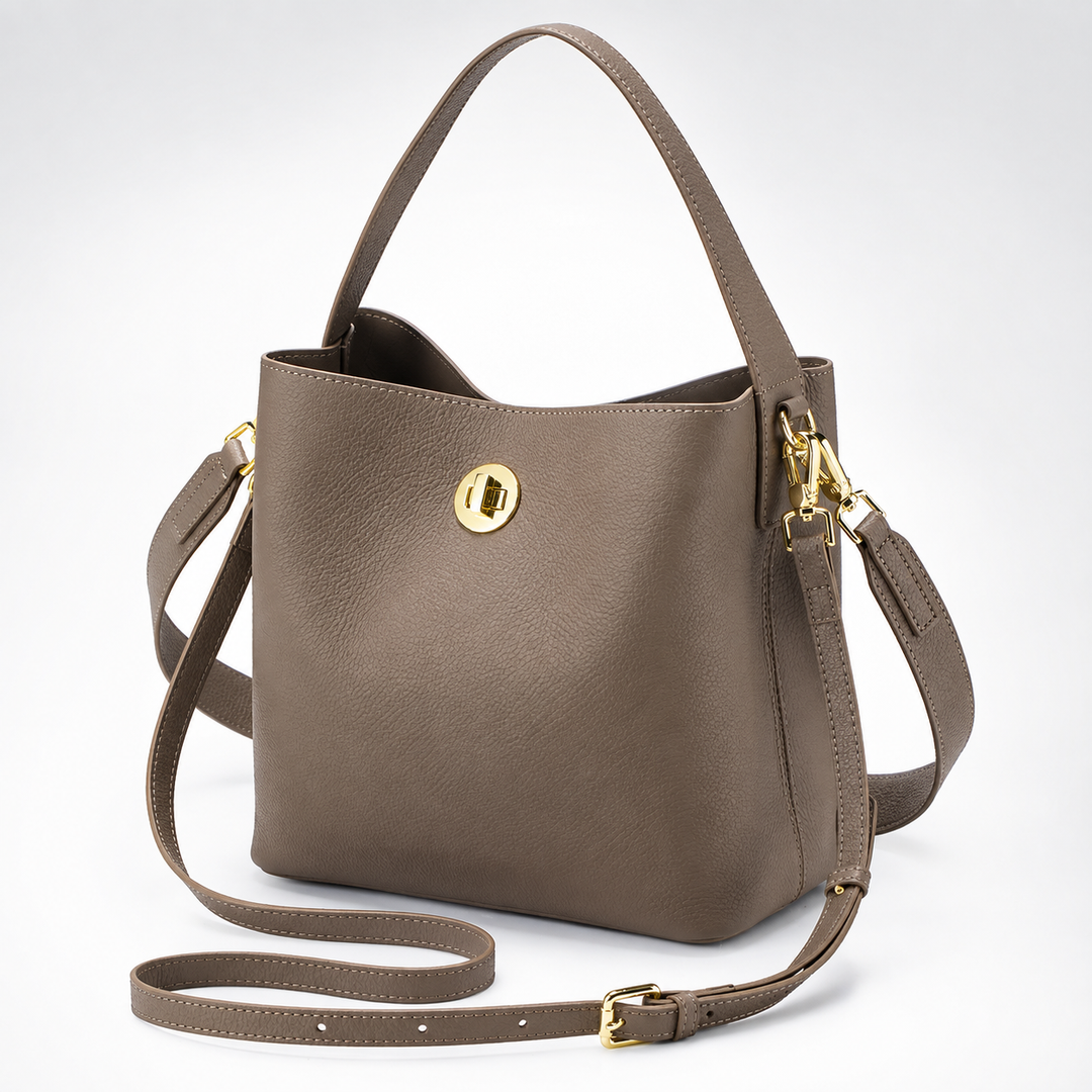 Women's Genuine Leather Bucket Shoulder Bag N6J165