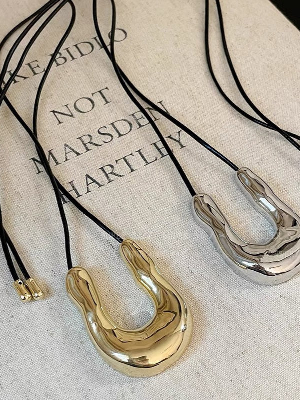 U-Shaped Horseshoe Necklace Women Luxury Layering N6C066