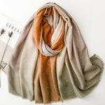 Load image into Gallery viewer, Cotton Linen Feel Gold Foil Gradient Scarf Shawl  N6H256