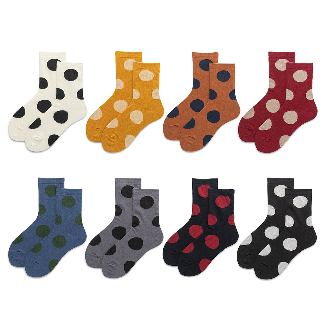 Vintage Large Polka Dot Over-the-Knee Socks Women N6H013