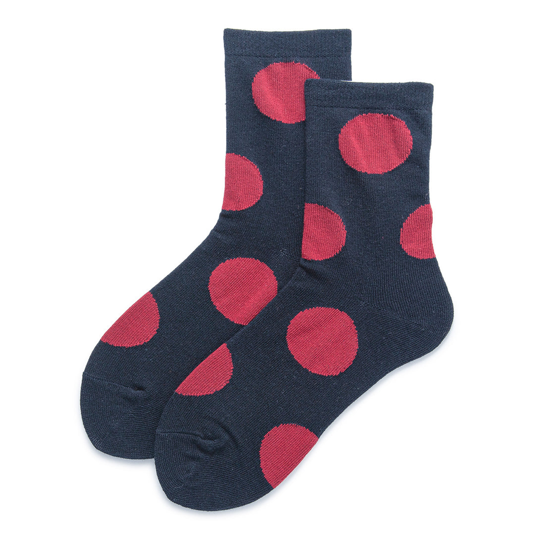 Vintage Large Polka Dot Over-the-Knee Socks Women N6H013