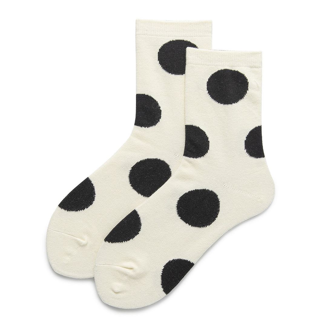 Vintage Large Polka Dot Over-the-Knee Socks Women N6H013