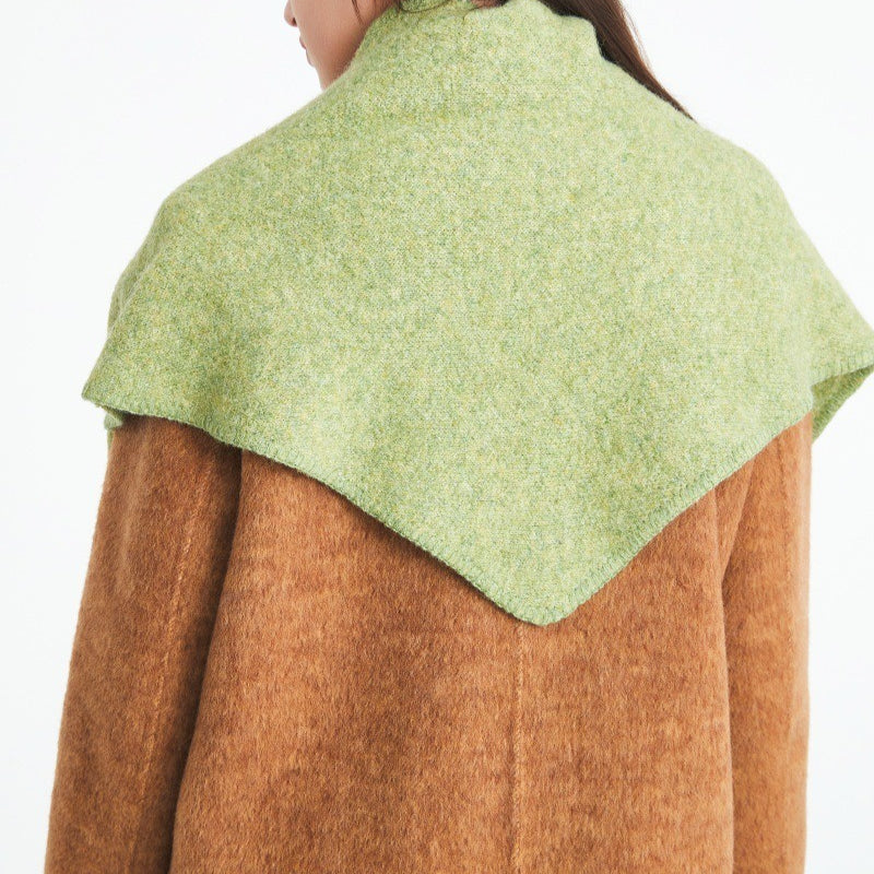 Wool Knit Triangle Shawl Scarf Women Winter N6H236