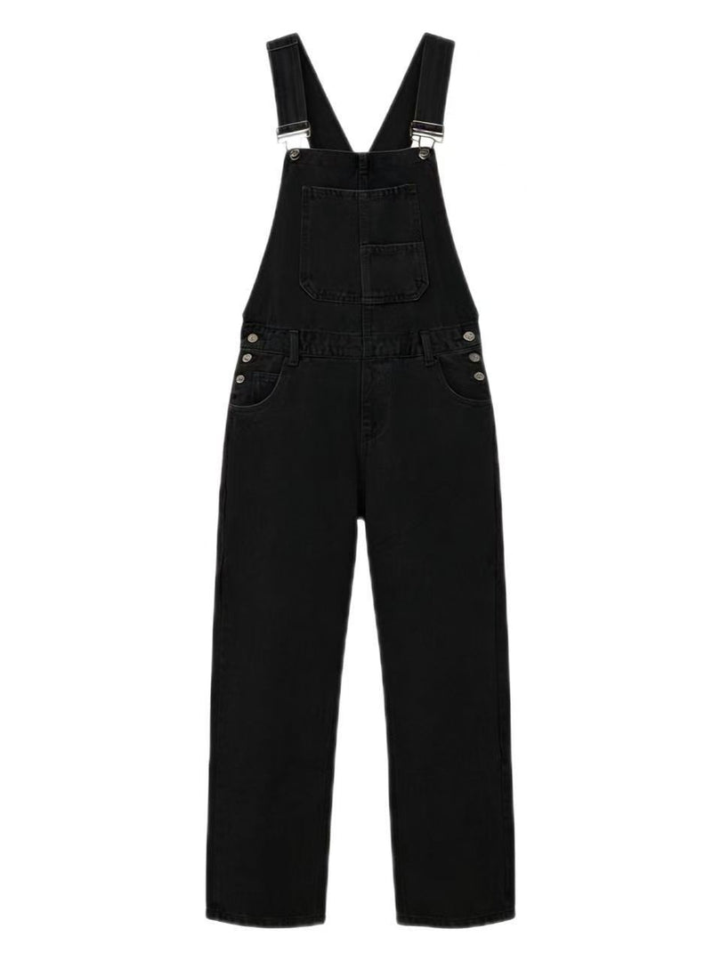 Relaxed Washed Denim Overalls Women N6D151