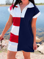 Load image into Gallery viewer, Zip-Front Color Block Dress Women N6C331