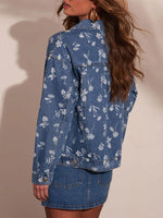 Load image into Gallery viewer, Loose Fit Printed Denim Long Sleeve Jacket Women N6G298