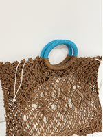 Load image into Gallery viewer, Openwork Paper Fiber Beach Tote Dark Brown  S5P275