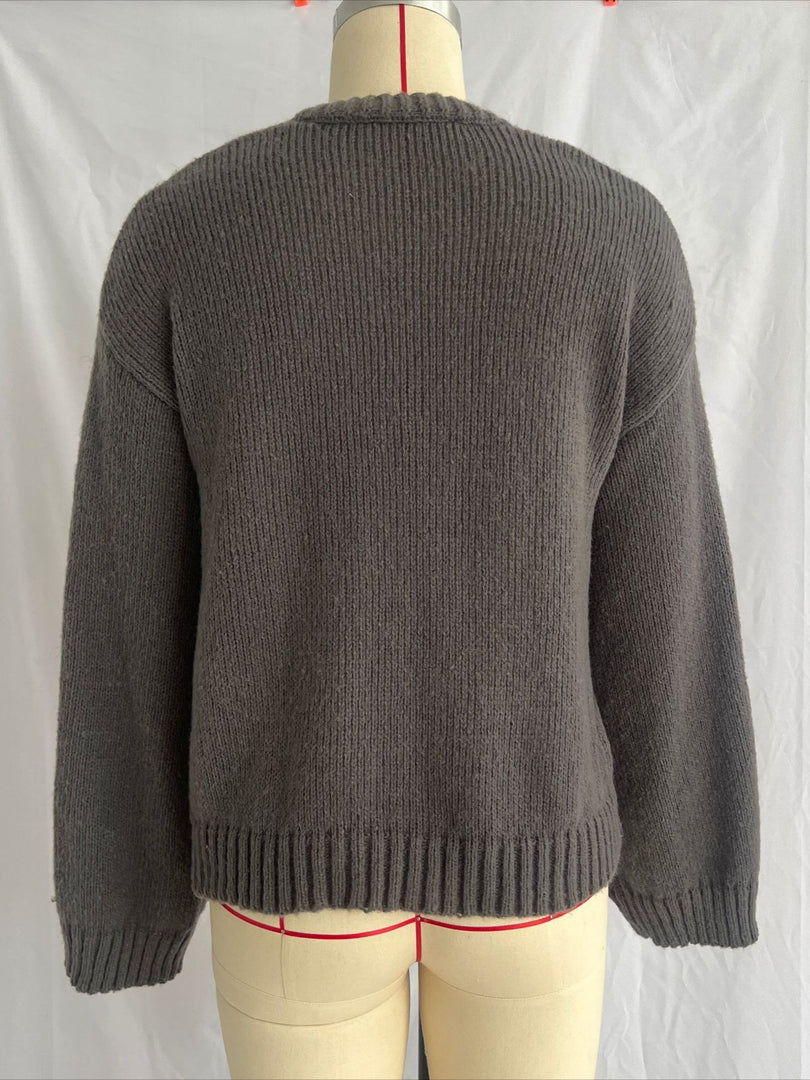 Solid Sexy V-Neck Slim Fit Hand-Tied Knit Cardigan N6G142
