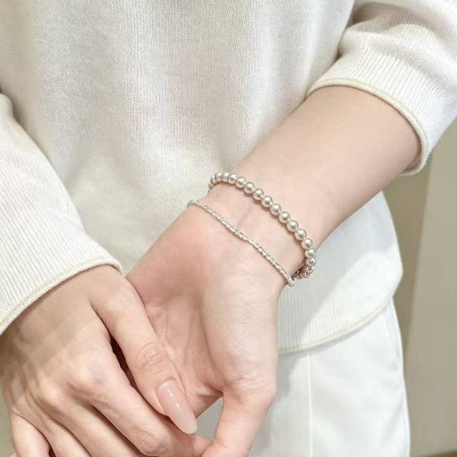 Manta Rose Double Layer Pearl & Zircon Bracelet N6H178
