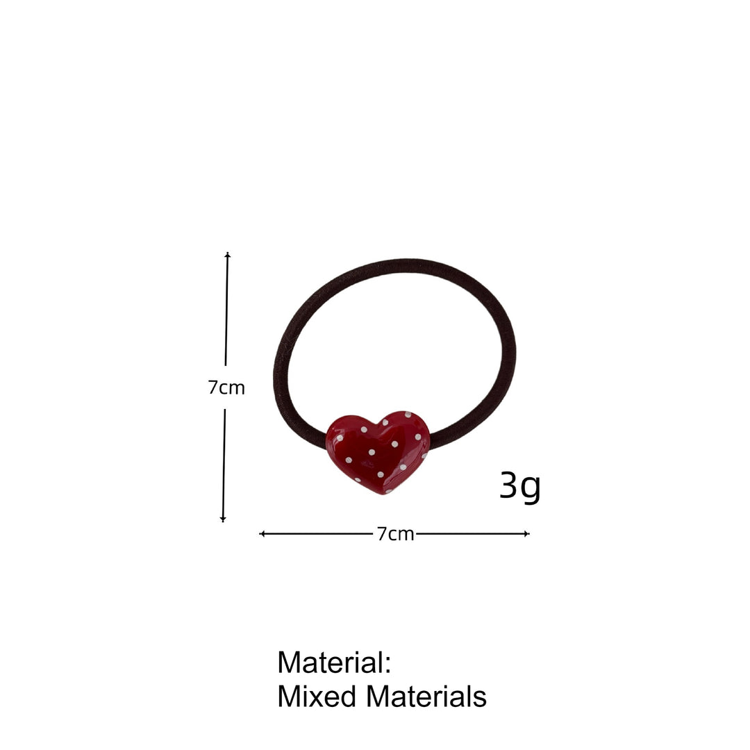 Polka Dot Heart Hair Tie Retro N6F072