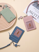 Load image into Gallery viewer, Genuine Leather Retractable Neck ID Card Holder N6D026