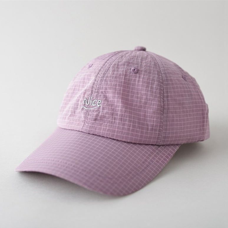 Embroidered Letter Check Quick-Dry Baseball Cap N6C082