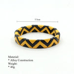 Load image into Gallery viewer, Wave Triangle Links Cuff Enamel Steel Elastic S5P142