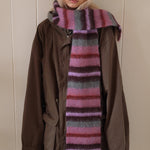Load image into Gallery viewer, Womens Wool Blend Colorful Striped Knit Scarf N6K239