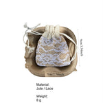 Load image into Gallery viewer, Jute Lace Drawstring Pouch Sachet Jewelry Bag Apricot N6G133