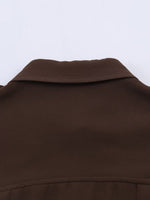 Load image into Gallery viewer, Crop Collar Shoulder Tab Shirt Women N6C114