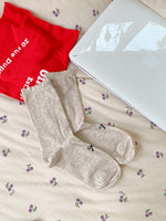 Load image into Gallery viewer, Bow Ruffle Mid Calf Socks Women N6C175
