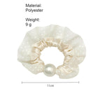 Load image into Gallery viewer, Polka Dot Pearl Mini Scrunchie High Elasticity Women N6H186