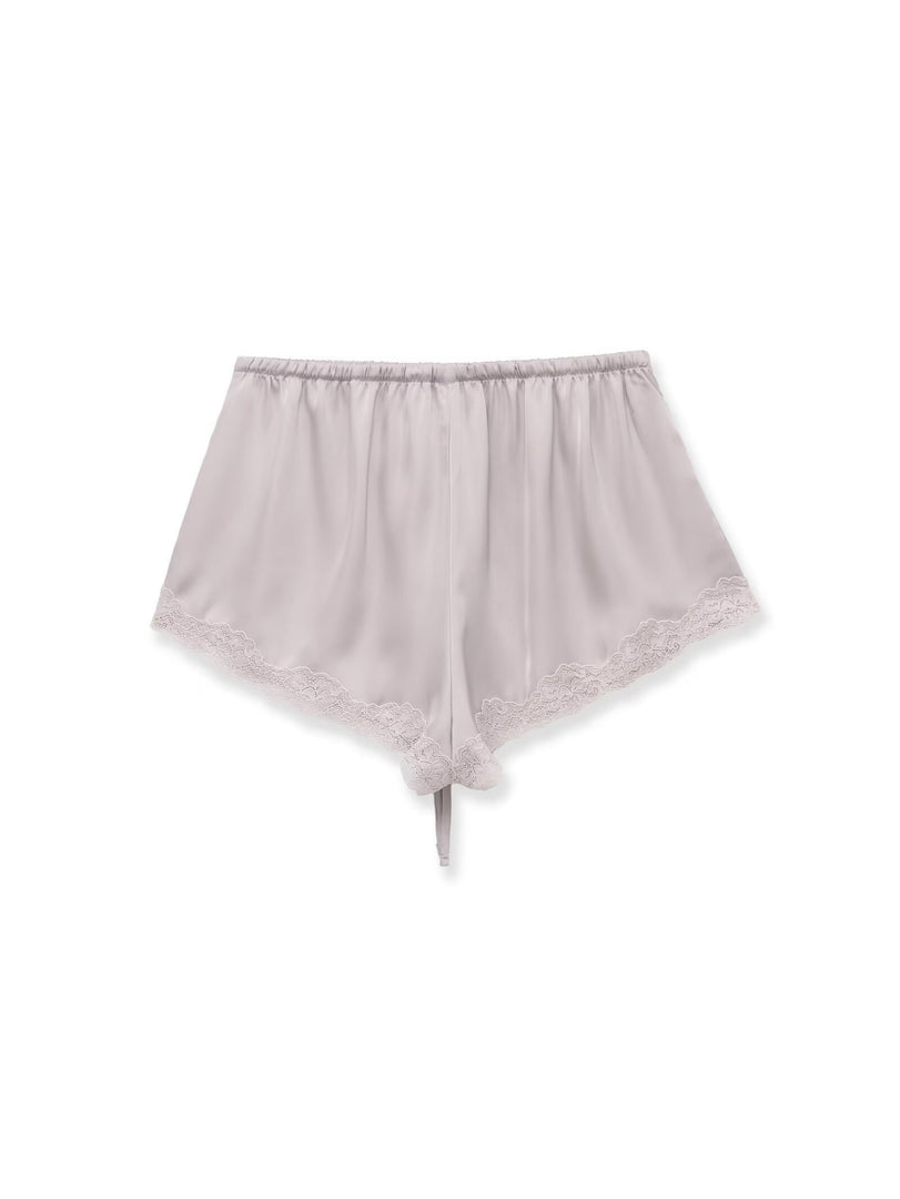 Lace Trim Satin Shorts Women Casual Midi N6F210