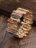 Load image into Gallery viewer, Enamel Exaggerated Geometric Stretch Bangle Women N6C217