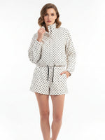 Load image into Gallery viewer, Dot Seersucker Blazer and Shorts Set Women N6C269