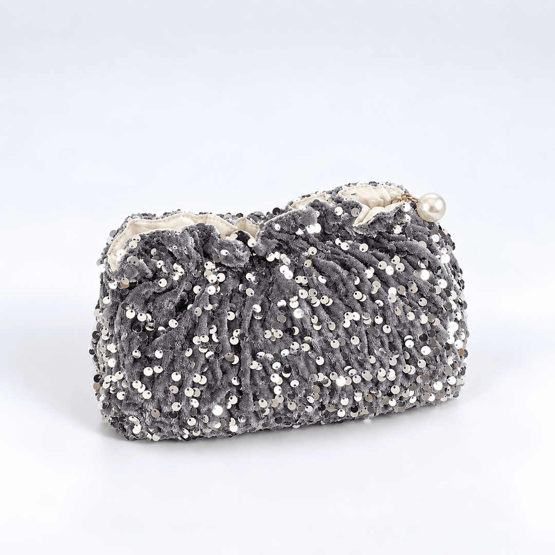 Womens Vintage Velvet Sequin Evening Clutch N6K100