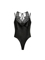 Load image into Gallery viewer, Lace Panel Halter Neck Bodysuit N6F190