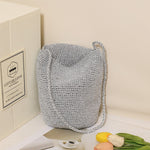 Load image into Gallery viewer, Woven Straw Look Crossbody Bucket Bag Beach N6E054