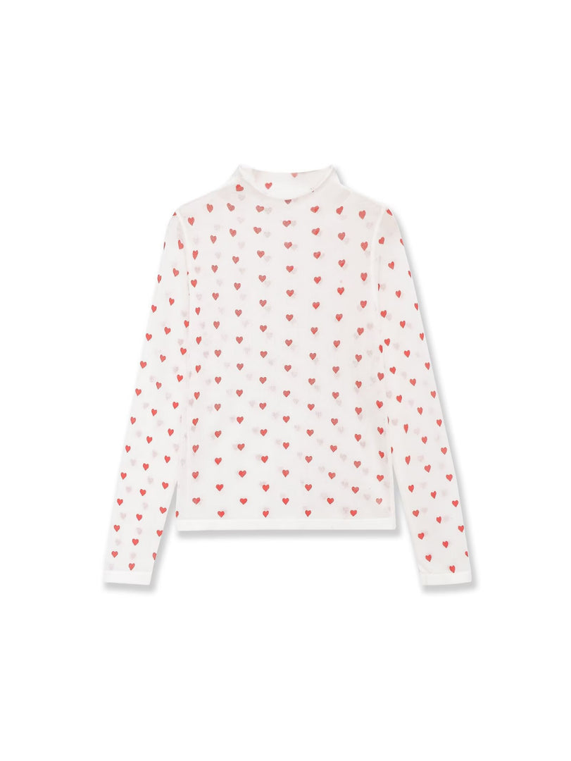 Heart Detail Long Sleeve Knit Sweater Women N6D121