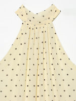 Load image into Gallery viewer, Yellow Polka Dot Chiffon Halter Dress Backless N6F198