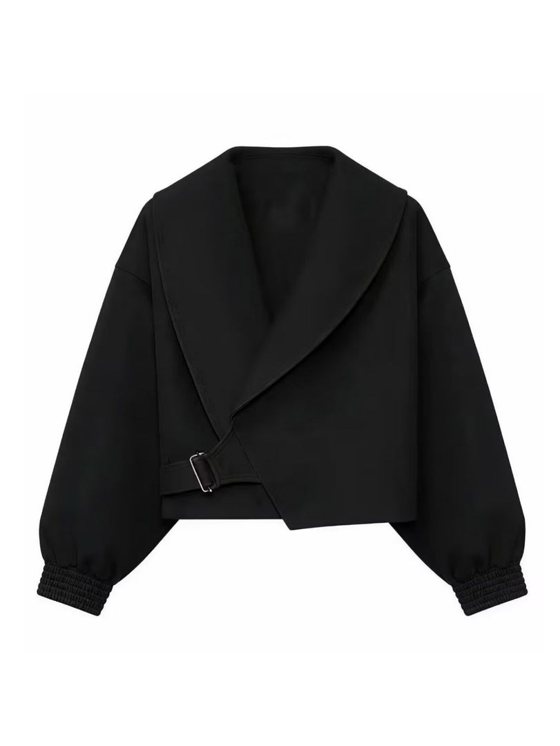 Casual Notch Lapel Buckle Jacket Women Multi-Color N6G167