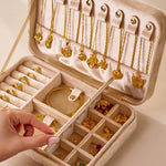 Load image into Gallery viewer, Large Velvet Jewelry Organizer Box Multi Compartment S5P829