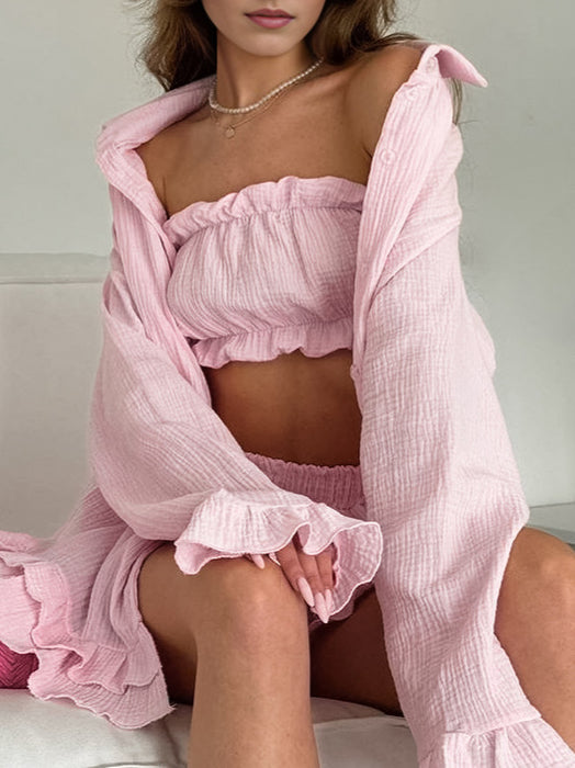 Cotton Sleep Set Long Short Lightweight Options N5Z769