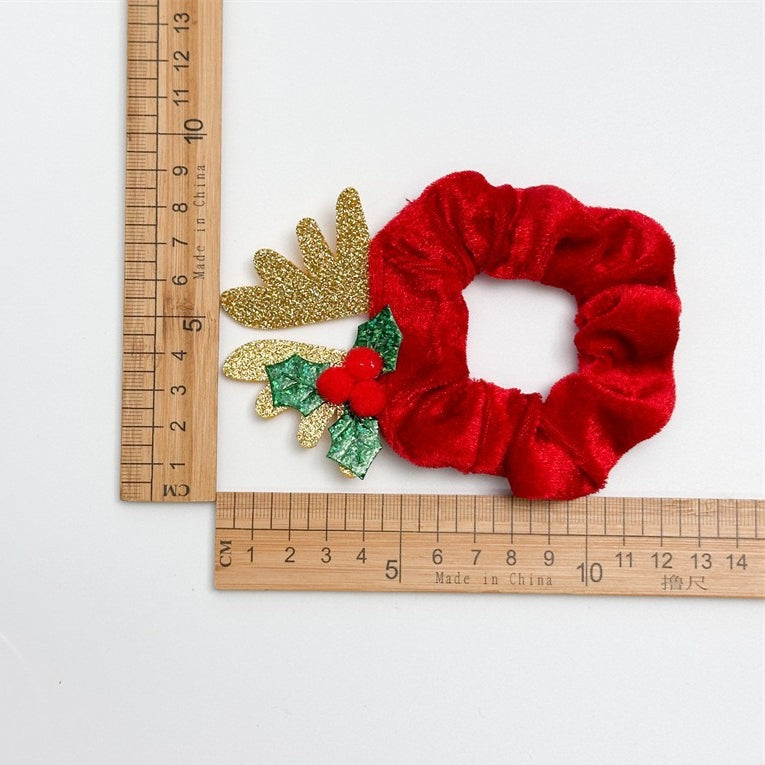 Velvet Reindeer Antler Christmas Scrunchie N6K003