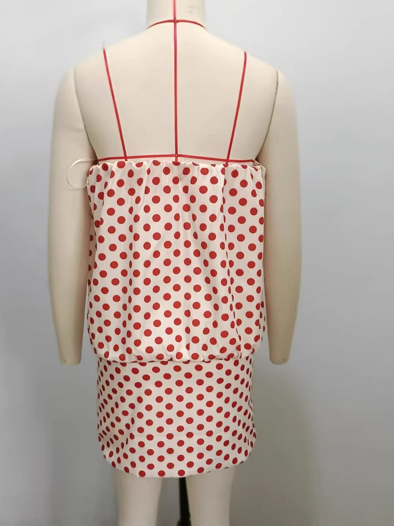 Polka Dot Strapless Mini Dress Women N6E152