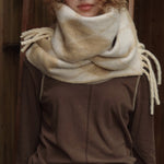 Load image into Gallery viewer, Wool Blend Diamond Jacquard Fringe Scarf N6K231