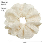 Load image into Gallery viewer, White Lace Trim Continuous Loop Hair Tie S5P420