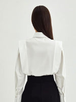 Load image into Gallery viewer, French Sharp Shoulder Slimming Shirt Women N6C136