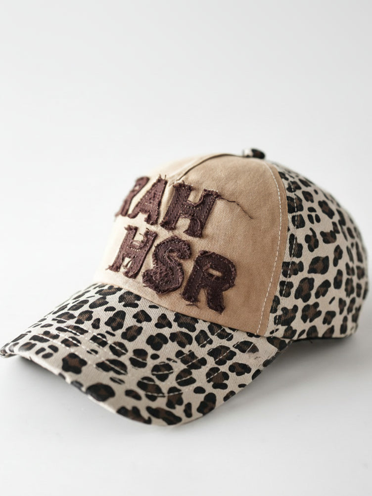 Applique Letter Leopard Baseball Cap Women N6C081
