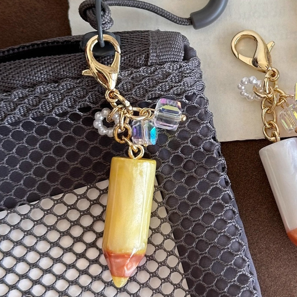 Dopamine Glitter Liquid Pencil Charm Keychain N6D044