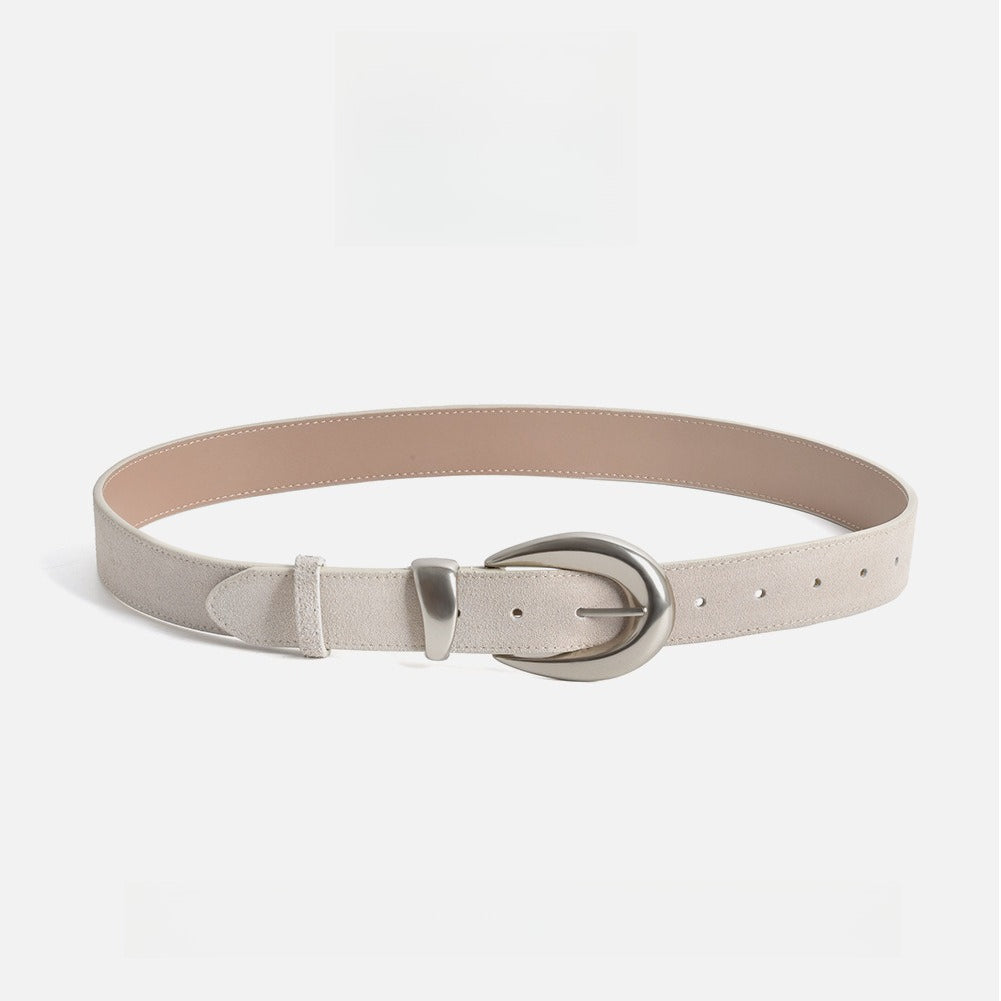 Vintage Suede Genuine Leather Belt Women  N6H333