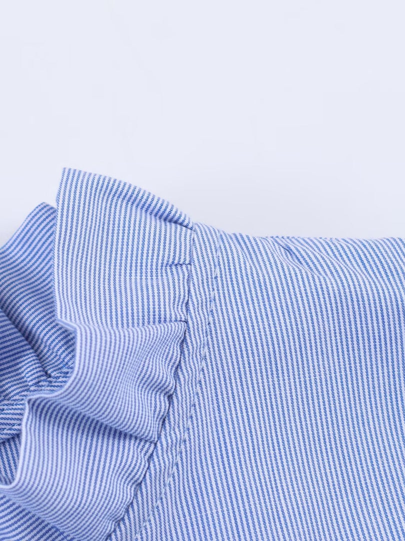 Ruffle Detail Poplin Crop Shirt Women N6C103