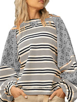 Load image into Gallery viewer, Block Print Sweatshirt Long Mid Weight Options N5Z797
