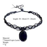 Load image into Gallery viewer, Lapis Braided Pendant Necklace Bohemian Stone S5P191