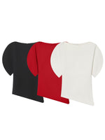 Load image into Gallery viewer, Designer Round Neck Puff Short Sleeve T-Shirt Women N6C267
